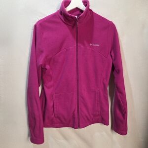 Columbia Pink Fleece Size Small Full Zip Long Sleeve Mock Neck
